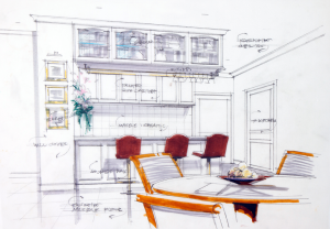 sketch-of-kitchen-interior